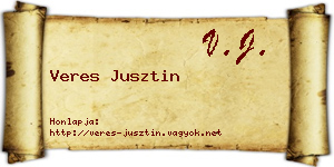 Veres Jusztin névjegykártya